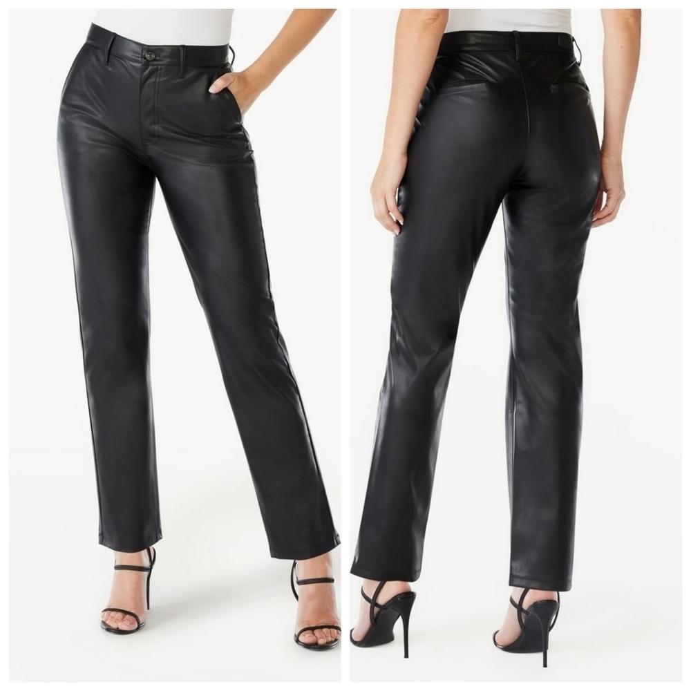 Sofia Vergara Eden Slim Straight Faux Leather Pant